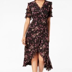 Kensie Black Dress with Floral Accents
